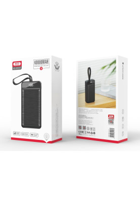Портативний зарядний пристрій XO PR157 - 40000 mAh 3-Input PD20W + QC22.5W with light Black (6984210)
