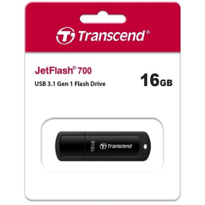 Flash Drive Transcend JetFlash 700 16 GB USB 3.1 Black (TS16GJF700) (6986636)