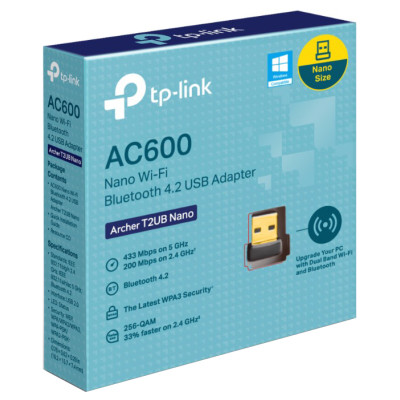 USB-адаптер TP-Link Archer T2UB nano AC600 BT 4.2 USB2.0 (6943509)