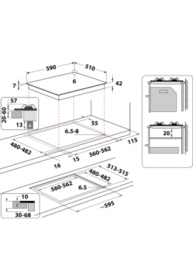 Газова варильна поверхня Whirlpool GOR 625/NB1 (6988926)