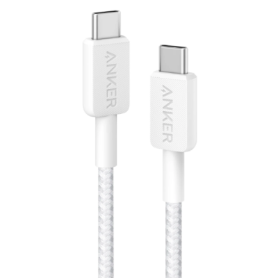 Кабель Anker 322 USB-C to USB-C - 0.9m Nylon White (6962732)