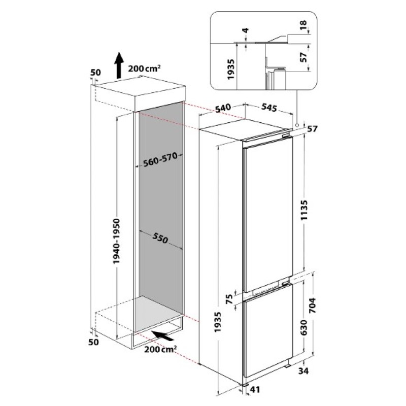 Холодильник Whirlpool WHC20 T352 (6709562)