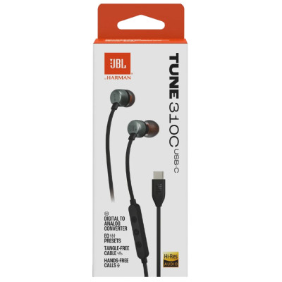 Гарнітура JBL TUNE 310C USB-C Black (JBLT310CBLK) (6995501)