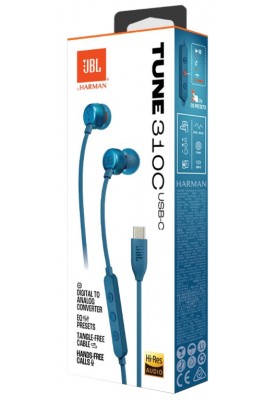 Гарнітура JBL TUNE 310C USB-C Blue (JBLT310CBLU) (6995502)