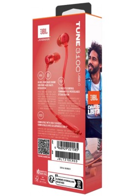 Гарнітура JBL TUNE 310C USB-C Red (JBLT310CRED) (6995503)