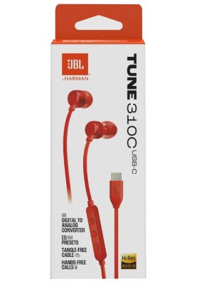 Гарнітура JBL TUNE 310C USB-C Red (JBLT310CRED) (6995503)