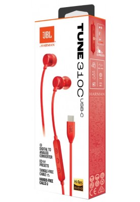 Гарнітура JBL TUNE 310C USB-C Red (JBLT310CRED) (6995503)