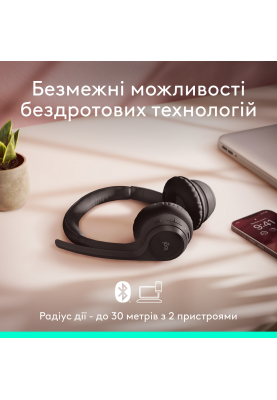 Гарнітура Logitech Zone 300 Wireless Headset BT Black (981-001407)  (6996322)