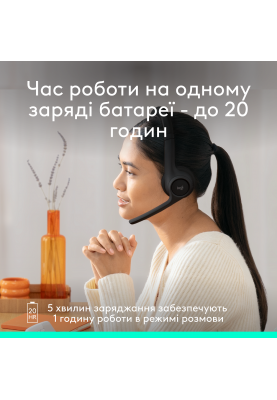 Гарнітура Logitech Zone 300 Wireless Headset BT Black (981-001407)  (6996322)