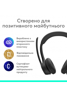 Гарнітура Logitech Zone 300 Wireless Headset BT Black (981-001407)  (6996322)