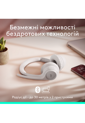 Гарнітура Logitech Zone 300 Wireless Headset BT White (981-001417)  (6996323)