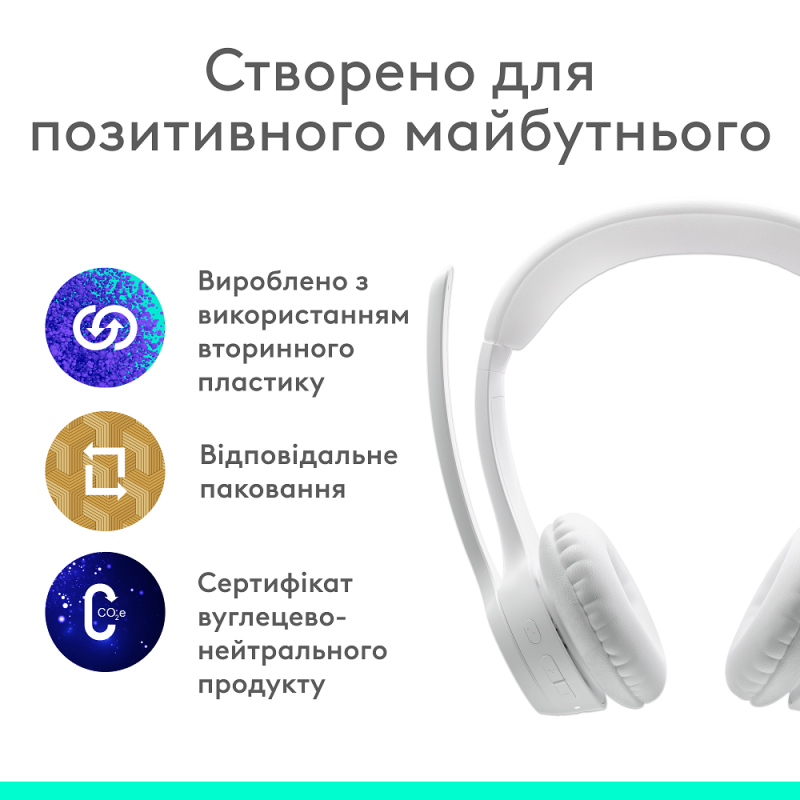 Гарнітура Logitech Zone 300 Wireless Headset BT White (981-001417)  (6996323)