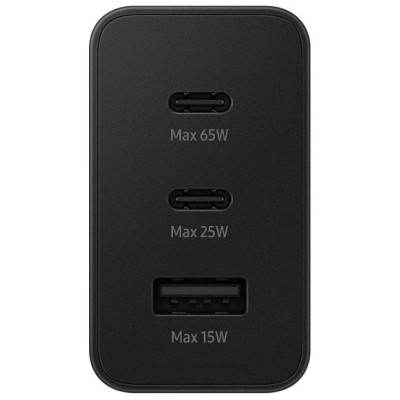 Мережевий зарядний пристрій Samsung 65W Power Adapter Trio (w/o cable) EP-T6530NBEGEU Black (6972206)