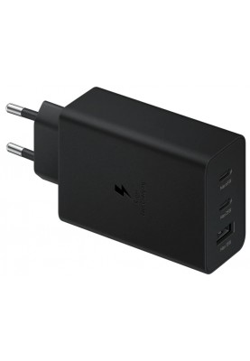 Мережевий зарядний пристрій Samsung 65W Power Adapter Trio (w/o cable) EP-T6530NBEGEU Black (6972206)