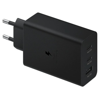 Мережевий зарядний пристрій Samsung 65W Power Adapter Trio (w/o cable) EP-T6530NBEGEU Black (6972206)