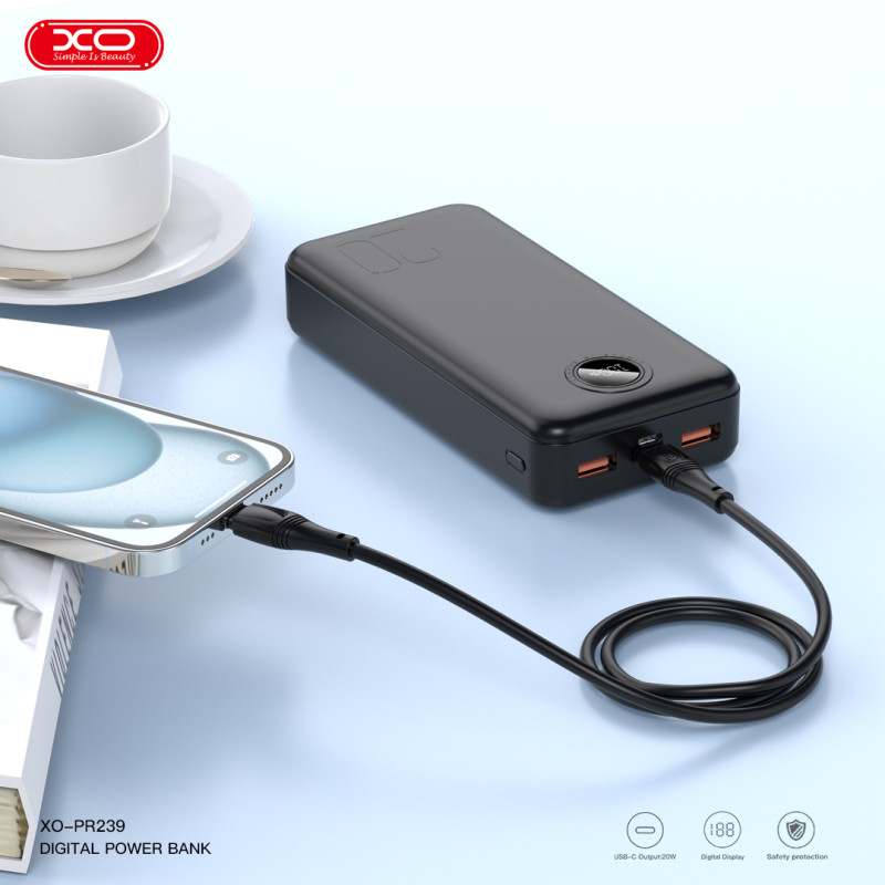 Портативний зарядний пристрій XO PR239 - 20000 mAh PD20W + QC22.5W Black (6976061)