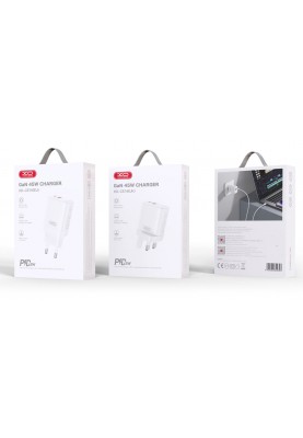 Мережевий зарядний пристрій XO CE16 - 45W PD USB-C & 22.5W QC USB-A White (6978957)