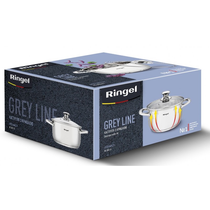 Каструля Ringel Grey line (4.2 л) 22 см  (6932749)