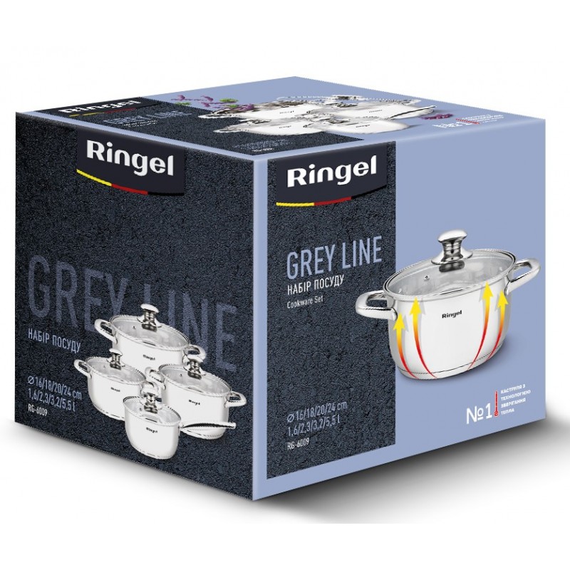 Набір посуду Ringel Grey line, 8 предметів (6932751)