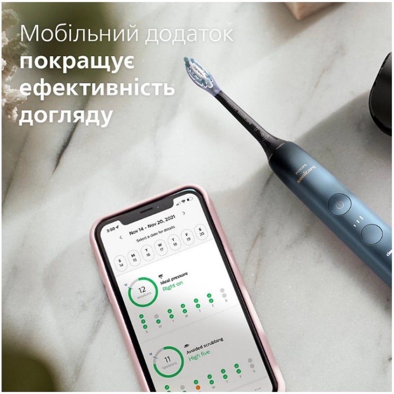 Зубна електрощітка Philips HX9911/88 Sonicare DiamondClean Aquamarine (6824731)