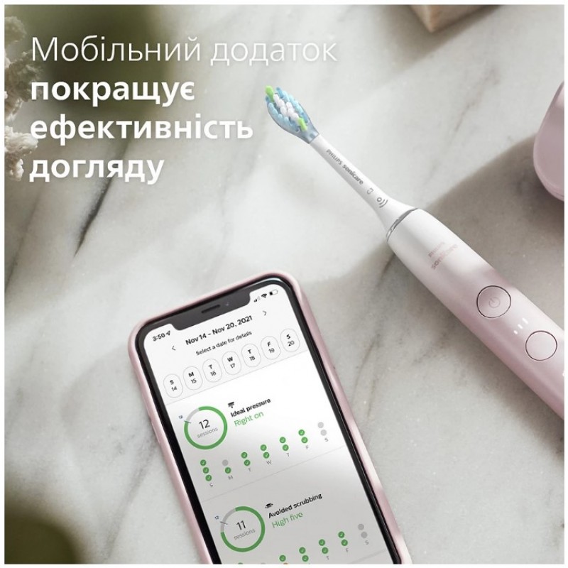 Зубна електрощітка Philips HX9911/84 Sonicare DiamondClean Gradient Pink-White (6902620)