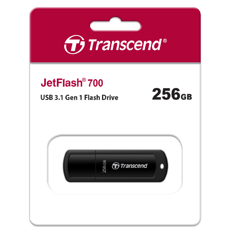 Flash Drive Transcend JetFlash 700 256GB USB 3.1 Black (TS256GJF700) (6986640)