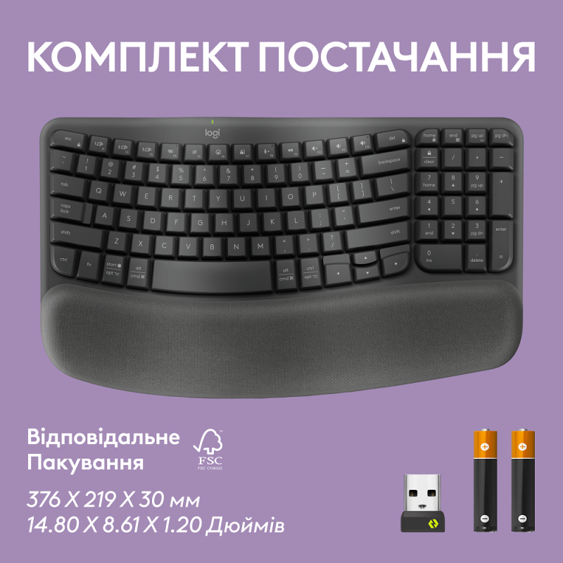 Клавіатура Logitech Wave Keys Bluetooth/Wireless Black (920-012304) (6984890)