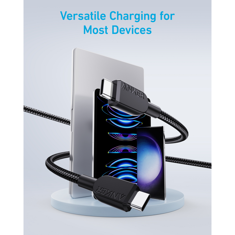 Кабель Anker 310 USB-C to USB-C - 0.9m 240W Nylon Black (6962728)