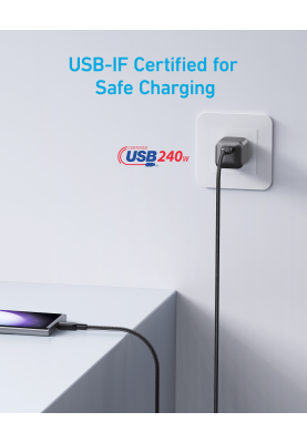 Кабель Anker 310 USB-C to USB-C - 0.9m 240W Nylon Black (6962728)