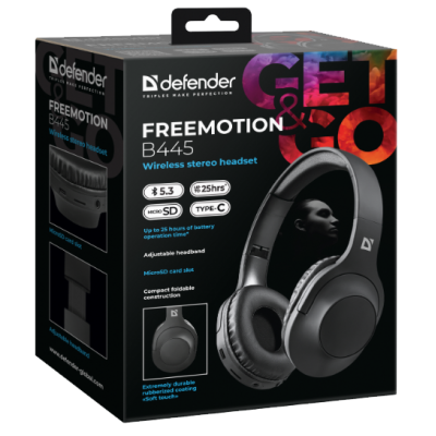 Гарнітура Defender FreeMotion B445 Bluetooth Black (63445) (7024920)