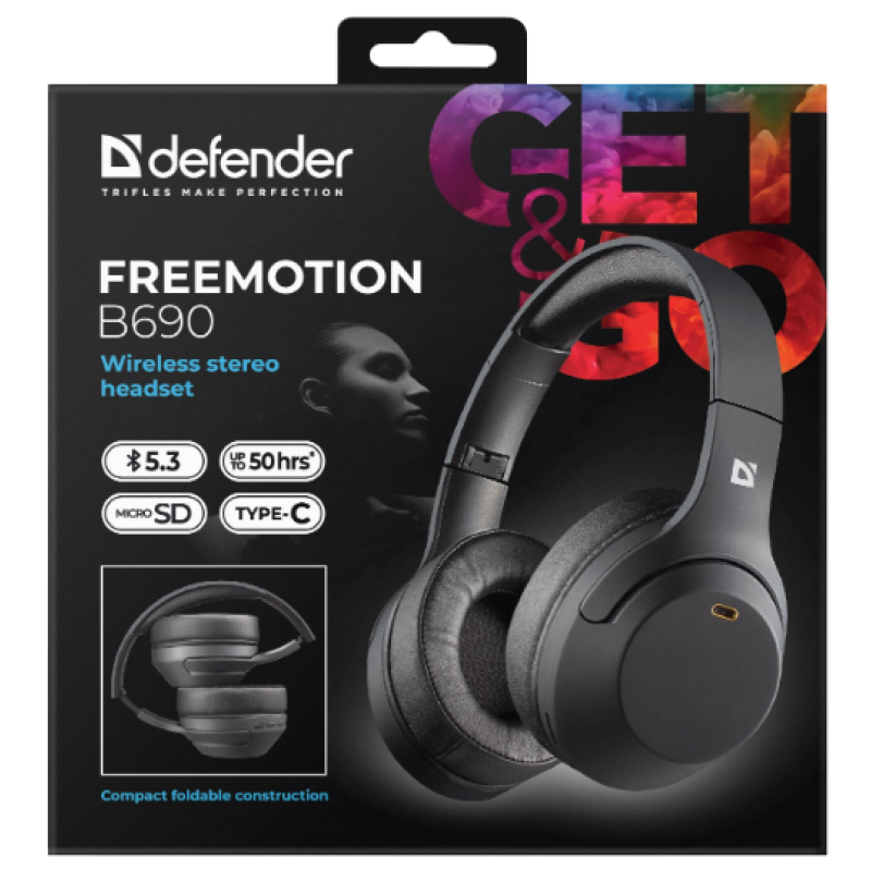 Гарнітура Defender FreeMotion B690 Bluetooth Black (63690) (7024921)