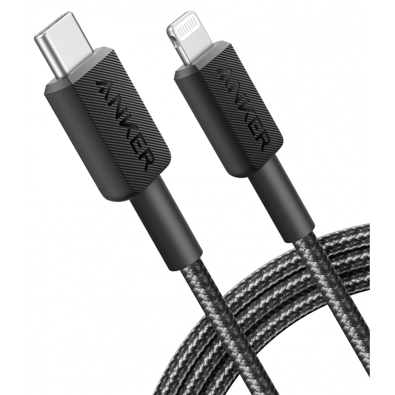 Кабель Anker 322 USB-C to Lightning - 1.8m Nylon Black (7030799)