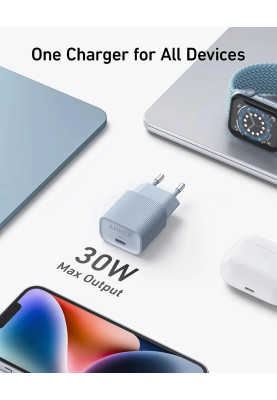 Мережевий зарядний пристрій Anker PowerPort 511 Nano IV - 30W USB-C Black (7030801)