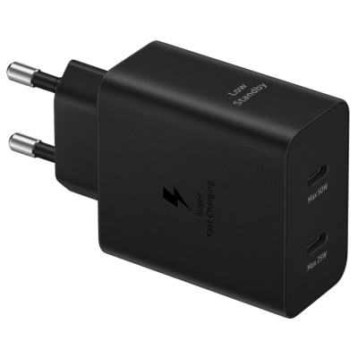 Мережевий зарядний пристрій Samsung 50W Power Adapter Duo (w C to C Cable) Black / EP-T5020XBEGEU (6994144)