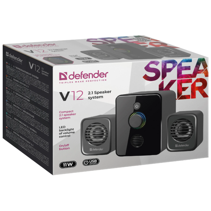 Акустика Defender 2.1 V12, 11Вт USB (65212) (6857923)