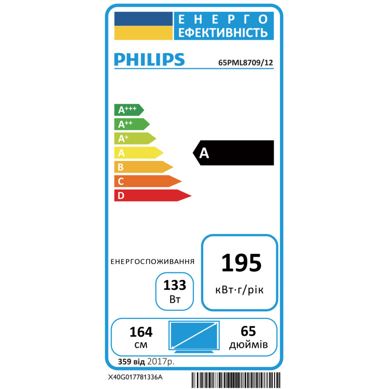LED телевізор Philips 65PML8709/12 (7025046)