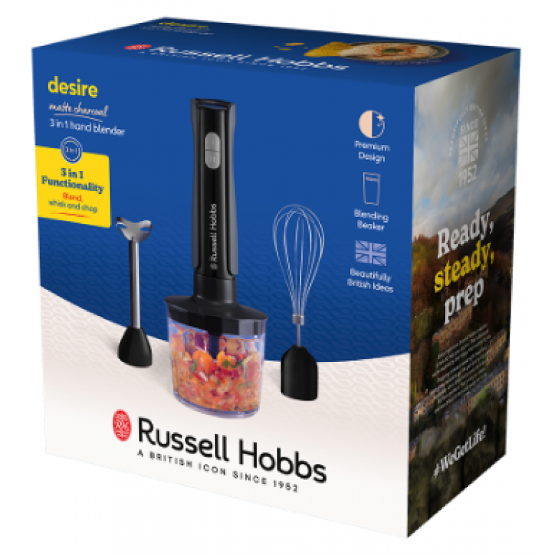 Занурювальний блендер Russell Hobbs 27141-56 Matte Charcoal 3 in 1 Hand Blender (7030808)