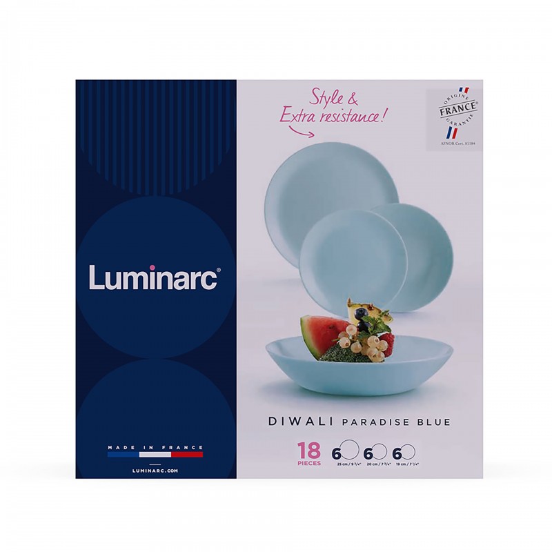 Сервіз Luminarc Diwali Paradise Blue, 18 предметів (7037019)