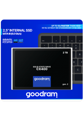 SSD накопичувач Goodram CX400 2TB SATA III 2.5" 3D NAND (SSDPR-CX400-02T-G2) (6918439)