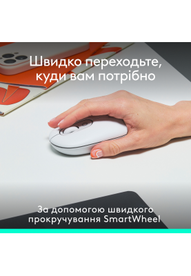 Миша Logitech POP Mouse Offwhite, Bluetooth (910-007411) (7049937)