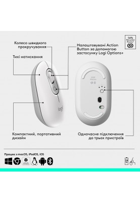 Миша Logitech POP Mouse Offwhite, Bluetooth (910-007411) (7049937)