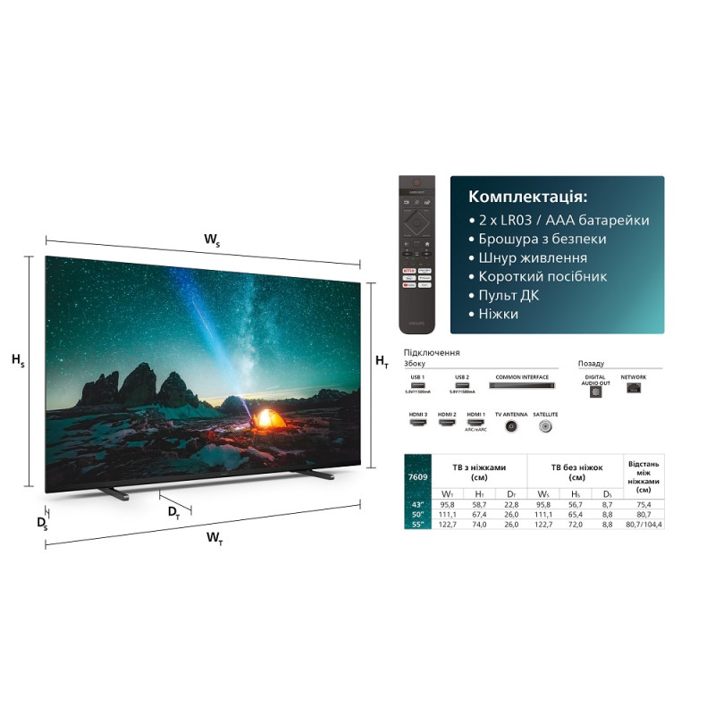 LED-телевізор Philips 50PUS7609/12  (7051814)