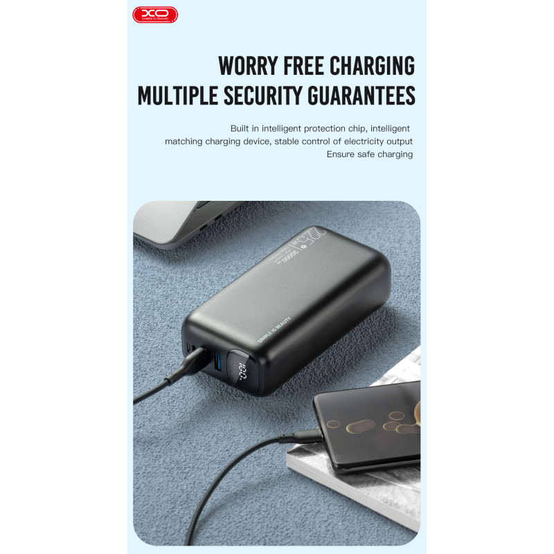 Портативний зарядний пристрій XO PR200 - 30000 mAh PD20W + QC22.5W Black (7005549)