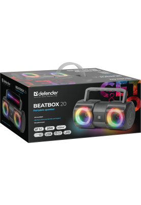 Портативна колонка Defender Beatbox 20 20Вт, Black (65420) (7063514)