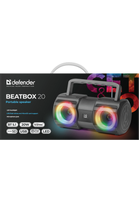 Портативна колонка Defender Beatbox 20 20Вт, Black (65420) (7063514)