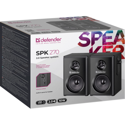 Акустика Defender 2.0 SPK-270 10Вт USB Black (65270) (6857922)