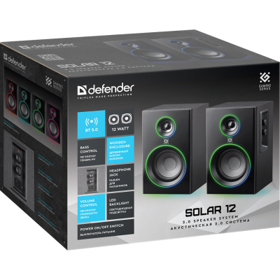 Акустика Defender 2.0 Solar 12BT, 230В Black (65712) (7062983)