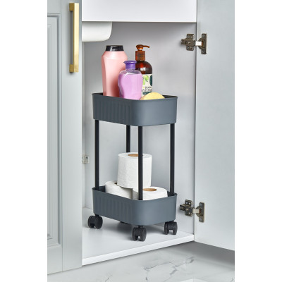 Етажерка 2-х ярусна Violet House 6021 Honeycomb GREY 17х27х43 см (7040718)