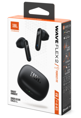 Гарнітура JBL WAVE FLEX 2 Black (JBLWFLEX2BLK)  (7065573)