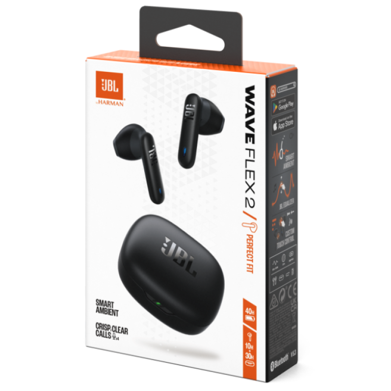 Гарнітура JBL WAVE FLEX 2 Black (JBLWFLEX2BLK)  (7065573)